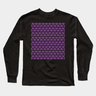 Seamless Pattern of Violet Pixel Hearts Long Sleeve T-Shirt